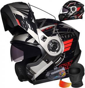 Шлем модульный Halying Bluetooth, черный / серый