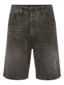 Шорты со стразами Philipp Plein, серый