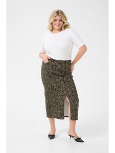 KAFFE curve Юбка KCleonoma, стандартный крой, цвет «перьевой серый / черный анималистический»