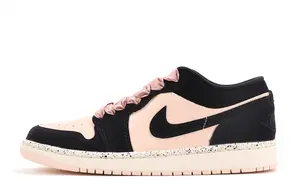 Jordan Кроссовки баскетбольные Unisex низкие Air 1 Cushioning, Wear Resistant, винтажные, черные с розовым