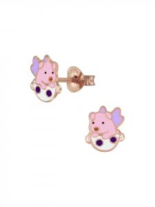 Bungsa Детские серьги-гвоздики из розового золота