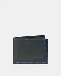 PIERRE CARDIN Американский мужской кошелек с черной кожаной сумкой и синей строчкой