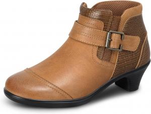 Женские ортопедические кожаные туфли на танкетке Orthofeet Emma для облегчения боли в стопах, Chestnut Brown