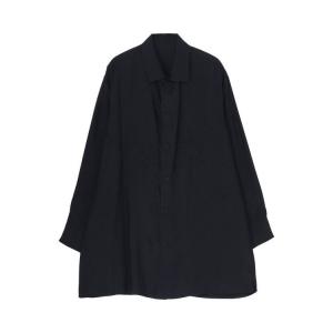 Блуза Yohji Yamamoto Pour Homme Open Collar Shoulder Pleated Blouse, Black