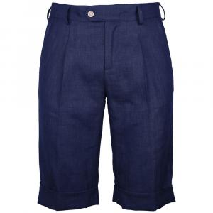 Синие льняные шорты Made In Italy