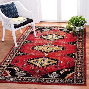 Ковер SAFAVIEH, 244 x 305 см, - коллекция Vintage Hamadan - большой - красный и черный, традиционный восточный дизайн, не линяет и легко чистится, идеально для гостиной, спальни, офиса, столовой (VTH251Q)