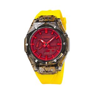 Часы Casio G-Shock Analog-Digital 2100 Series, арт. GA-2100-4A, прозрачный черный/желтый