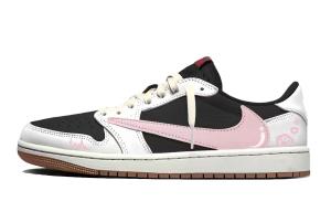 Jordan Travis Scott x Air 1 Travis Scott X AJ1 Low Collaboration Low top Vintage Basketball Shoes Unisex Pink
