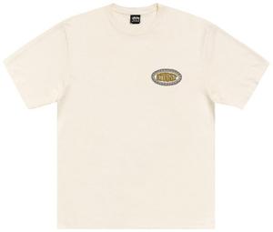 Футболка Stussy Tile Oval Tee, окрашенная пигментом в цвет «слоновая кость»