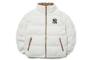 Пуховик унисекс белый MLB
