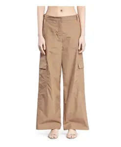 Брюки-Карго с расклешенными штанинами из парусины. Max Mara, коричневый