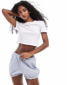 Шорты-шаровары с подолом-пузырем ASOS DESIGN в синюю полоску