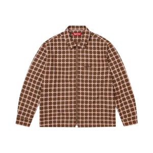 Рубашка Supreme Metallic Plaid Zip Up Shirt, Brown