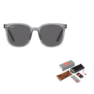 RayBan Солнцезащитные очки Ray Ban квадратной формы, [Polarized]659981 Transparent Gray Frame with Dark Gray Lens