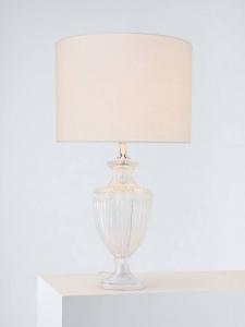 Стеклянная настольная лампа Meredith Large с ребристым дизайном Laura Ashley, Clear