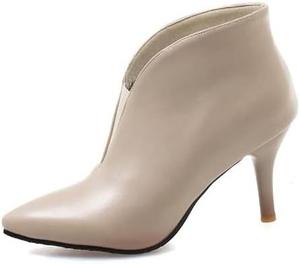 Женские элегантные ботильоны VOKLIN с острым носком, на высокой шпильке, с эластичной вставкой, короткие, Beige-Velvet Lined