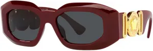 Солнцезащитные очки Versace VE 4425U 536587 бордового цвета из пластика, нестандартной формы, темно-серые линзы, Red