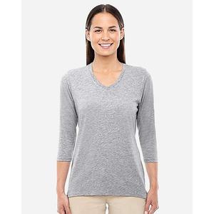 Женский топ с V-образным вырезом и длиной рукава до запястья Devon & Jones, Grey Heather