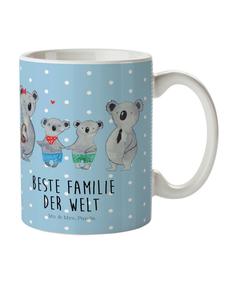 Детская кружка Семья коал с надписью Два в пастельно-голубых тонах Mr. & Mrs. Panda