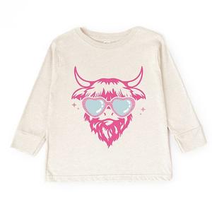 Футболка с принтом Cow heart glasses glitter для малышей The Juniper Shop, Natural