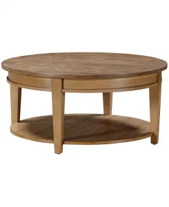 Круглый журнальный столик из дерева Dawnwood размером 38 дюймов, созданный для Macy's. Furniture, wheat
