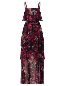 Длинное платье APART, цвет schwarz/fuchsia