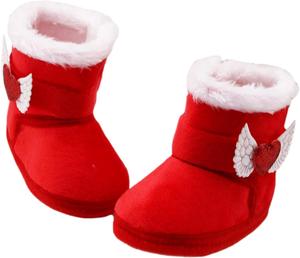 Детские ботинки для девочек и мальчиков, нескользящие, зимние для новорожденных, теплые, на плоской подошве, повседневная обувь для прогулок для малышей YINNAGOO, A8-Red