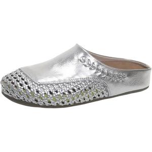 N6N8 Закрытые тапочки женские серебристые, цвет Silver