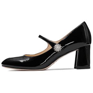 Туфли Cherry Sweetheart на массивном каблуке Mary Jane 6 см Staccato, truffle черный