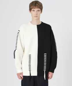 Пуловер из двухцветной нити с заостренными концами Loveless, цвет White