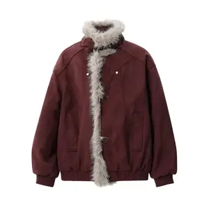 Пуховик Unisex Lapel Thickened X1617, burgundy