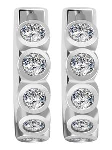 Adeliás Женские серьги - серьги-кольца на шарнирах из серебра 925 пробы с кубическим цирконием в серебре