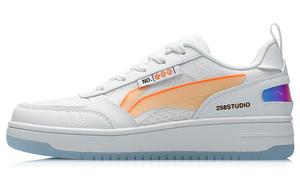 NO.258 Кроссовки для скейтбординга женские низкие белые/оранжевые Lining