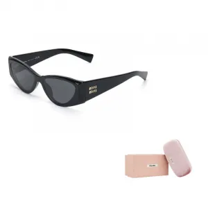 MIU MIU Кошачий глаз солнцезащитные очки с логотипом, Black