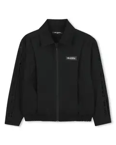 Детская куртка черного цвета с длинными рукавами Karl Lagerfeld Kids