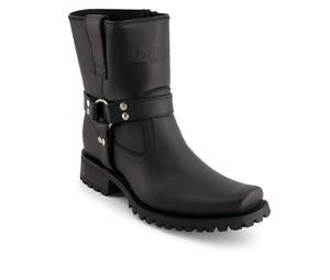 Мужские кожаные байкерские ботинки с застежкой-молнией, черные Forastero, черный