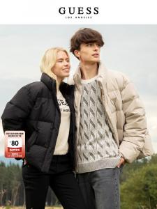 Куртка-пуховик Guess укороченная с воротником-стойкой, черный