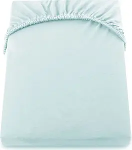 Простыня на резинке из 100% хлопка для спальни 80-90x200, цвет ледяной голубой DecoKing