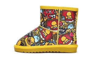 B.Duck Желтые утиные термо-сапоги с противоскользящей подошвой для детей