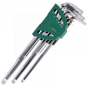 Набор шестигранных ключей SATA с длинной шаровой головкой, 9 предметов, 09101, корпоративная настройка