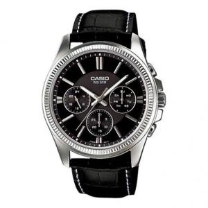 Часы CASIO Waterproof Quartz Mens Black Analog, черный