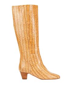 Ботинки Croc Printed Leather Almond-Toe High Boot 8 By Yoox, песочный