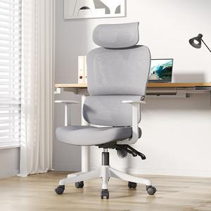 SIHOO M56D Gray эргономичное кресло с двойной спинкой, регулировкой высоты 6 см, наклоном 145°, фиксированными подлокотниками и ножками