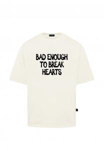 Футболка с принтом BAD ENOUGH CRYSTAL PARIS, кремовый