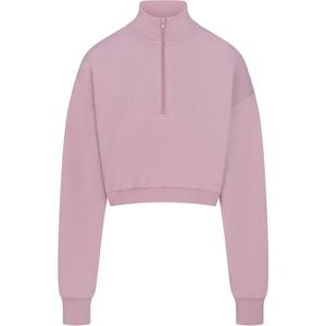 Толстовка SKIMS FW24 COTTON FLEECE укороченная полузастёгивающаяся женская цвета DUSK/Nightfall