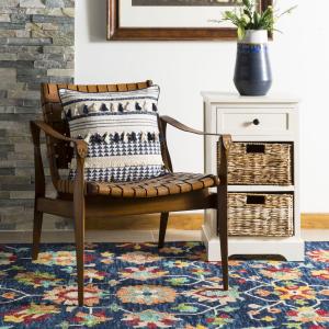 Подушка декоративная Safavieh Enya, 16x16 см, темно-синий / кремовый