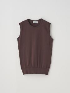 Хлопковый трикотажный пуловер без рукавов | Kerry | 30G Современный крой