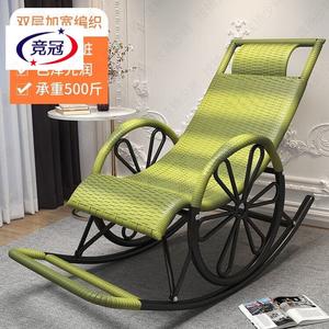 Fantasy Кресло-качалка из ротанга с усиленной двойной колесной системой, бамбуковый зеленый