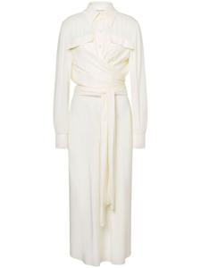 Платье-рубашка с драпировкой Alberta Ferretti, белый