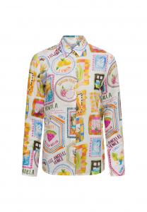 Блуза Emily van den Bergh Button-down blouse, Weiß Mehrfarbig/White